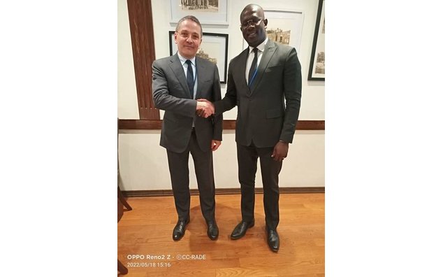 Rencontre de l'Ambassadeur Leonzi avec M. Sarr, Secrétaire d'Etat du Sénégal en charge des Sénégalais de l'extérieur